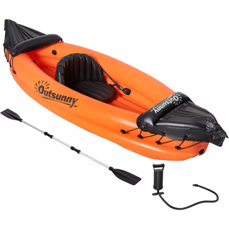 Kayak Hinchable para 1 Persona Canoa Kayak Inflable de pvc con Remo Bomba de Mano y Kit de Reparación 270x93x50 cm barato