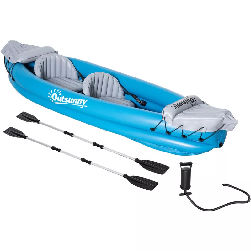 Kayak Hinchable para 2 Personas Kayak Inflable de pvc con 2 Asientos 2 Remos Bomba y Kit de Reparación 330x105x50 cm barato