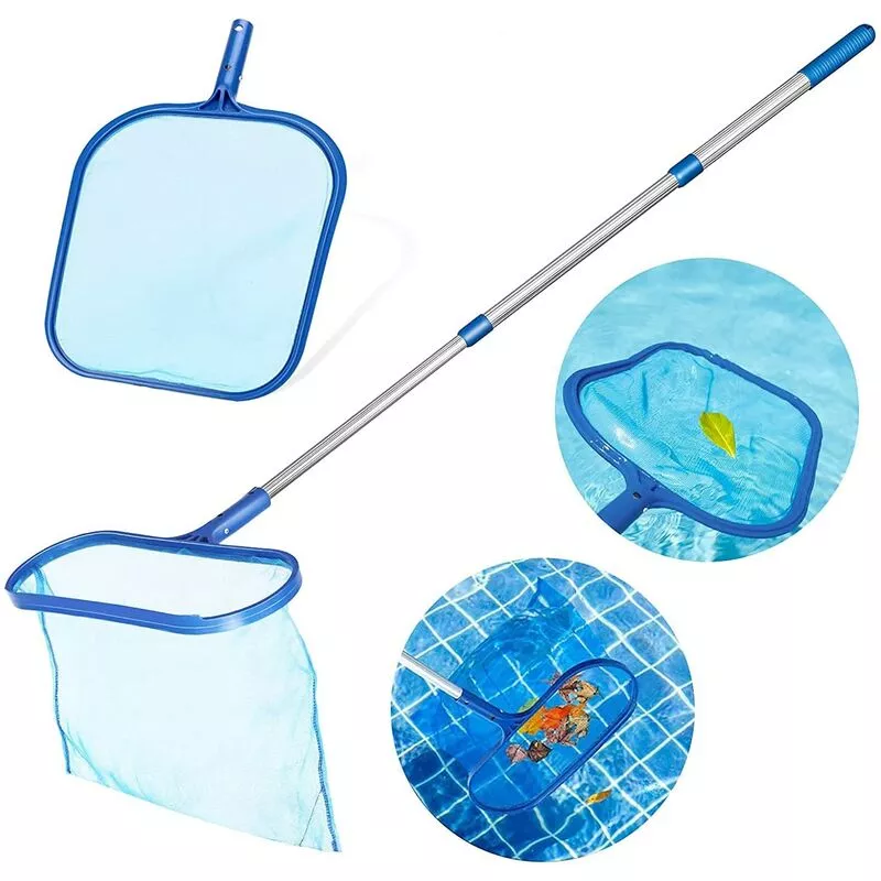 Kit de red de fondo para piscina con mango telescópico de aluminio