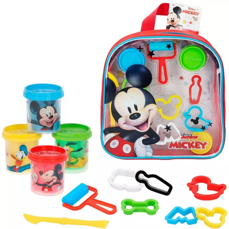 Kit mochila mickey con 4 botes plastilina de 57 g con accesorios disney barato