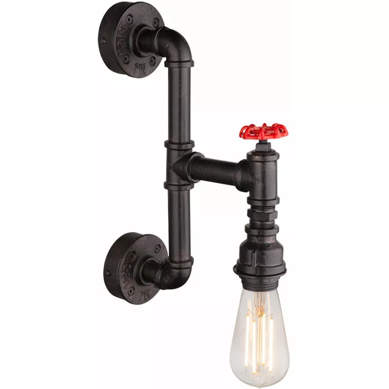 Lámpara de pared retro diseño industrial grifo de agua tubo accesorio de iluminación oro negro barato