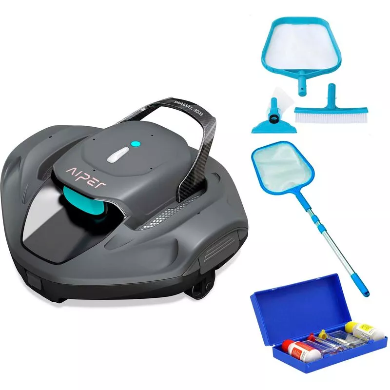 Limpiafondos para piscina inalámbrico - SEAGULL 800b con KIT de limpieza