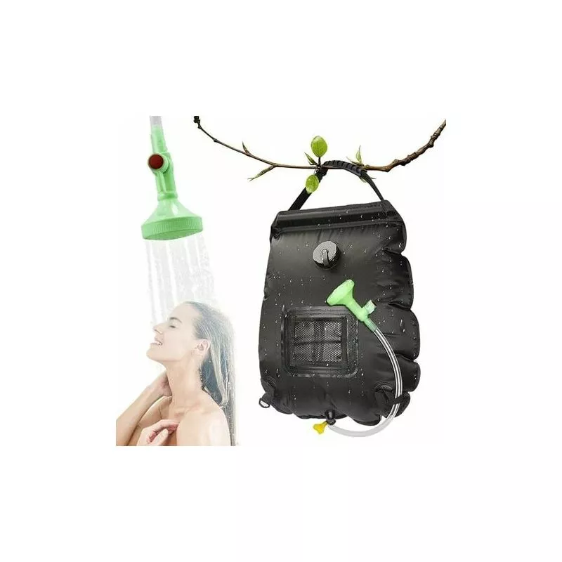 Lmly Camping 20L Bolsa de ducha solar Viaje con energía solar Agua caliente portátil con manguera de cabezal de ducha intercambiable desmontable para barato