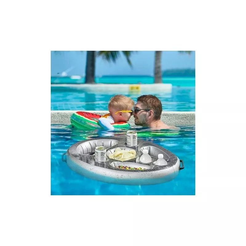 Lmly Soporte Inflable Para Bebidas, Soporte Inflable 2 En 1 Para Bebidas, Barra De Natación Para Piscina Con 8 Agujeros, Soporte Inflable Para En Oferta Lmly Soporte Inflable Para Bebidas