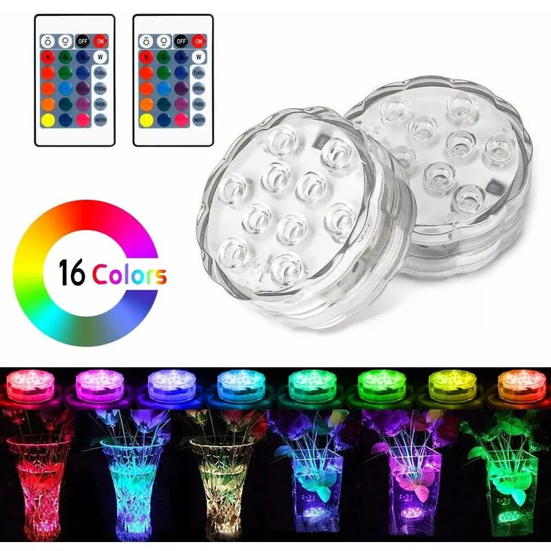 Luces de buceo LED con luces de bañera impermeables y controladas a distancia Luces decorativas que cambian de color que funcionan con pilas para barato