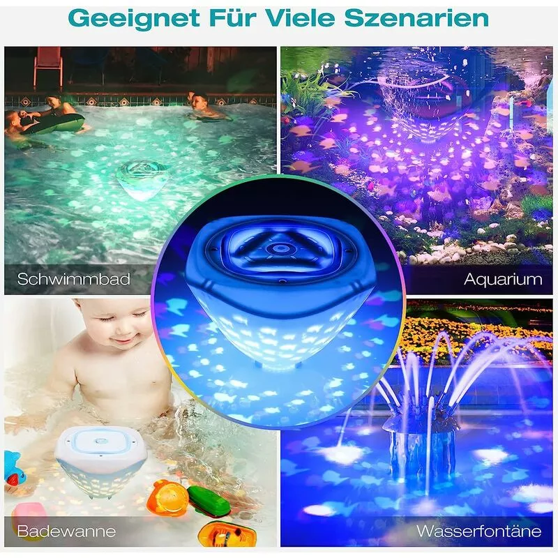 Luces de piscina flotantes Proyección que cambia de color Luces de piscina Luces de estanque de tina brillante Decoración de estanque Luces barato
