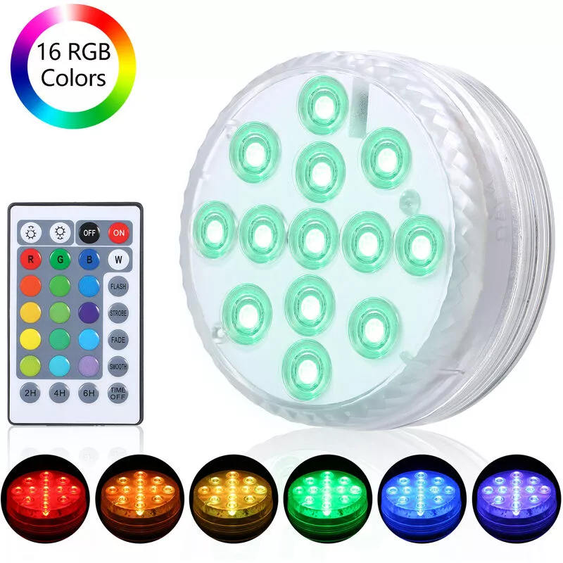 Luz de piscina de buceo Función de atenuación de control remoto infrarrojo 13pcs RGBW Luz de fuente de estanque LED 16 colores y 4 modos de barato