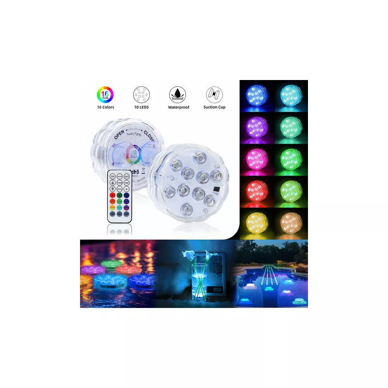 Luz led sumergible led recargable con control remoto Wrgb led de colores decorativos Luz nocturna impermeable Iluminación Acuario led Lámpara de barato