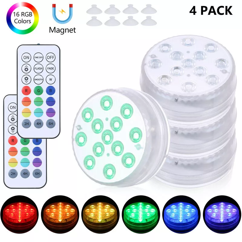 Luz sumergible para piscina con control remoto RF regulable 13 piezas LED RGBW Lámpara para fuente de estanque 16 colores y 3 modos de iluminación barato