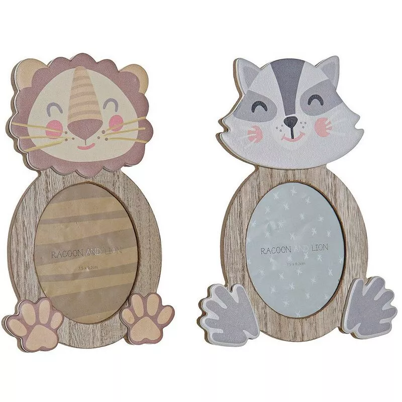 Marco de Fotos Animales Cristal Madera MDF (2 pcs) (13 x 1.5 x 18 cm) 8424001824984 S3015346 - Dkd Home Decor barato