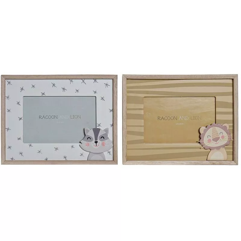 Marco de Fotos Animales Madera MDF (2 pcs) (22.5 x 1.5 x 17.5 cm) 8424001824977 S3015345 - Dkd Home Decor barato
