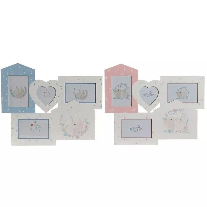 Marco de Fotos Múltiple Conejo Madera MDF (2 pcs) (45 x 1.5 x 37 cm) 8424001763559 S3013078 - Dkd Home Decor barato