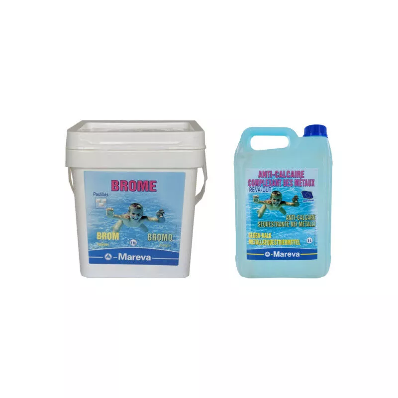 Mareva - Pack - Pastillas de bromo - 5kg - Anti calcáreo Reva-out - 5L barato