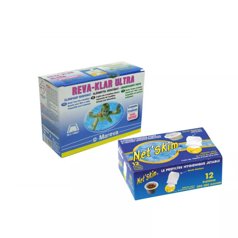 Mareva - Paquete de cartuchos clarificadores Reva-klar - 1 kg - Prefiltros desechables Net'Skim barato