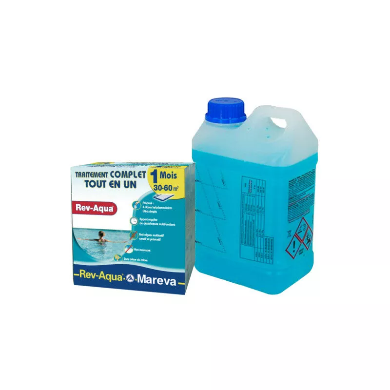 Mareva - Rev-Aqua Kit tratamiento completo para piscinas de 30 a 60 m3 - 1 mes - 1400111 barato