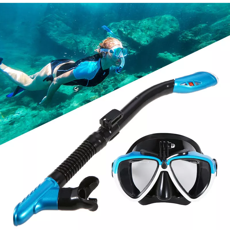 Mascara de esnorquel Juego de esnorquel Gafas de buceo antivaho para natacion con tubo de esnorquel seco Easy Breath