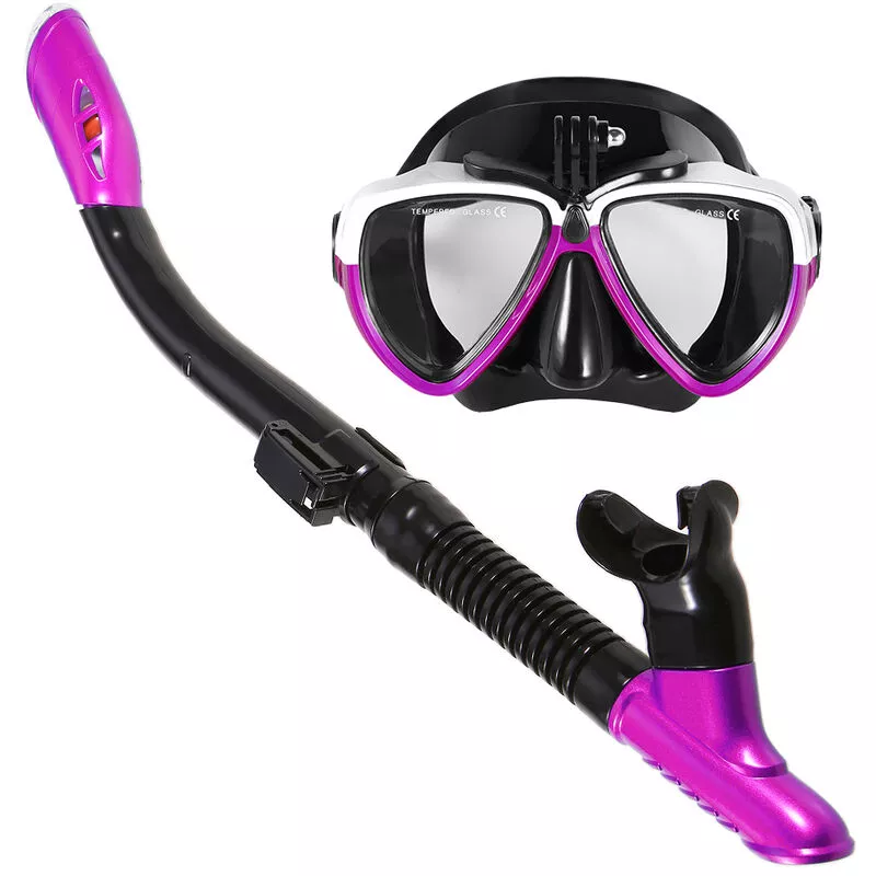 Mascara de esnorquel Juego de esnorquel Gafas de buceo antivaho para natacion con tubo de esnorquel seco Easy Breath