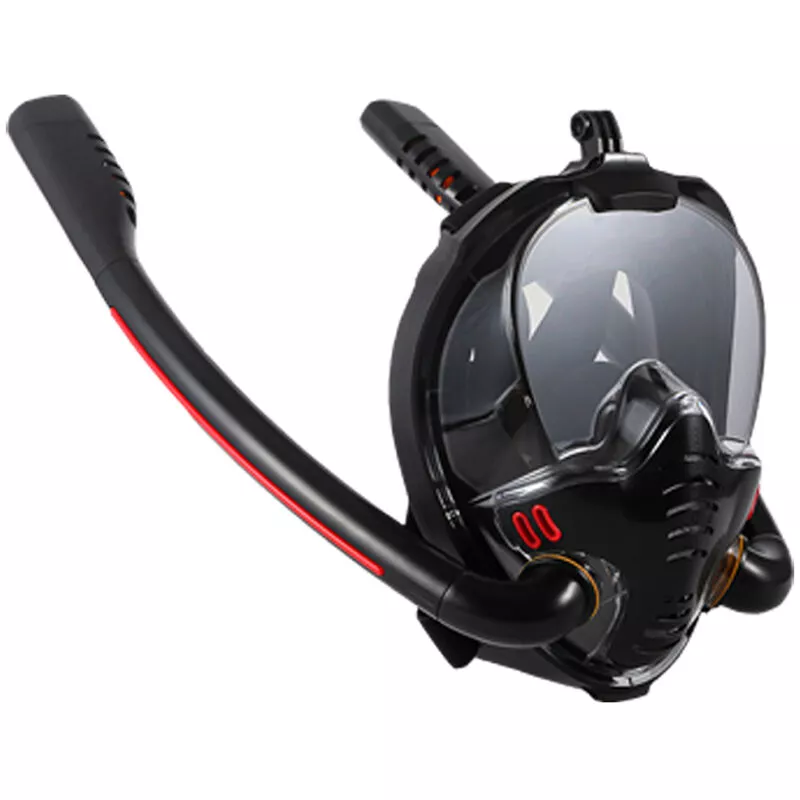 Mascara de snorkel Doble tubo de silicona Mascara de buceo en seco completo Adultos Mascara de natacion Gafas de buceo Aparato de respiracion barato
