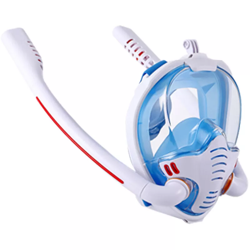 Mascara de snorkel Doble tubo de silicona Mascara de buceo en seco completo Adultos Mascara de natacion Gafas de buceo Aparato de respiracion barato