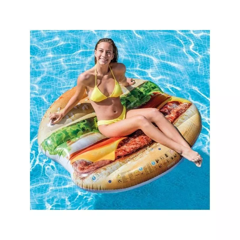 Matchtress Island Hamburguesa con estampado inflable pvc Natación marina de la piscina 145 x 142 cm barato