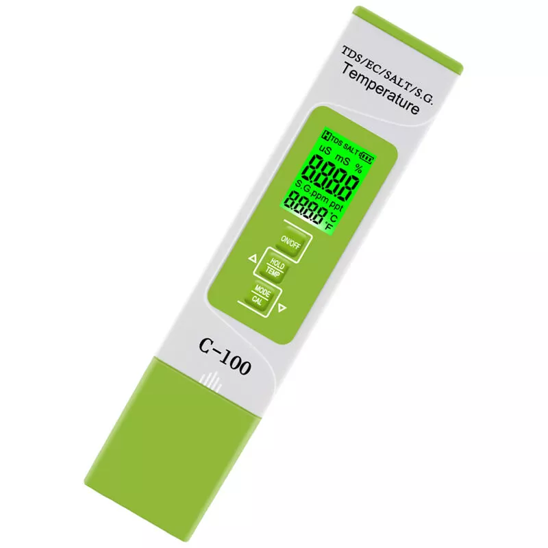 Medidor de temperatura 5 en 1 TDS/EC/SALT/SG/medidor de calidad del agua digital para piscinas