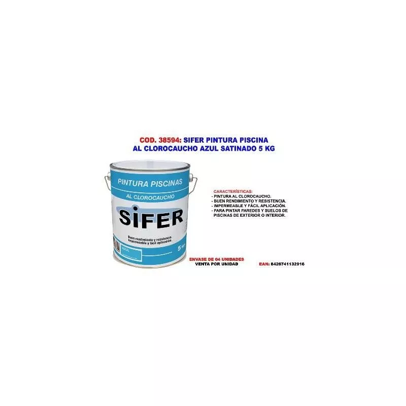 Mibricotienda - sifer pintura piscina al clorocaucho azul satinado 5 kg barato