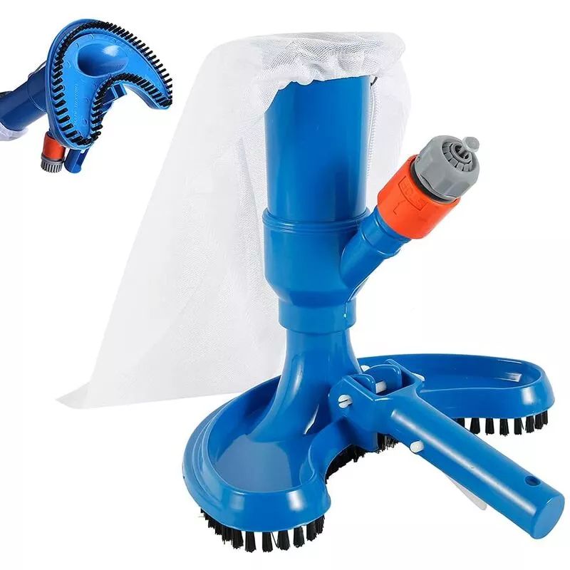 Mini aspiradora de piscina de chorro con cabezal de succión de limpieza rápida portátil con cepillo y conector de manguera