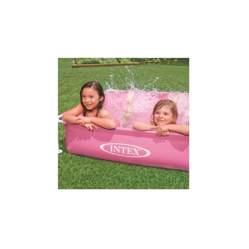 Mini marcos de piscina Rosa cuadrado con marco 122x122x30 cm para niños verano 57172 barato