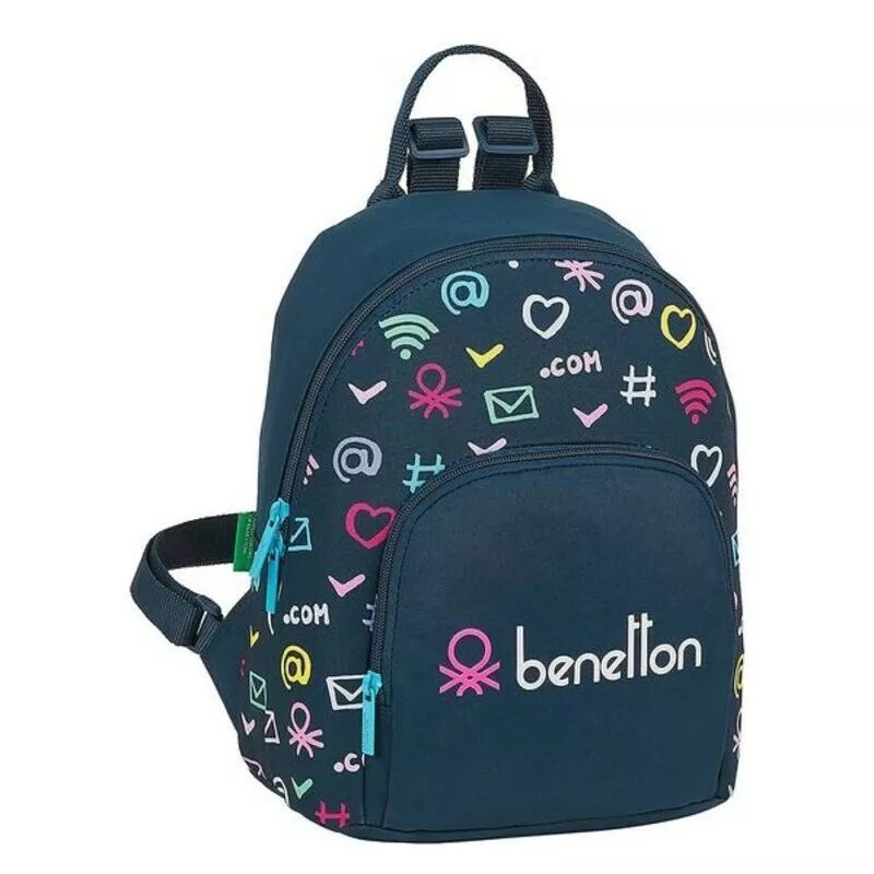 Mochila Casual Dot Com Multicolor Azul marino - Benetton barato