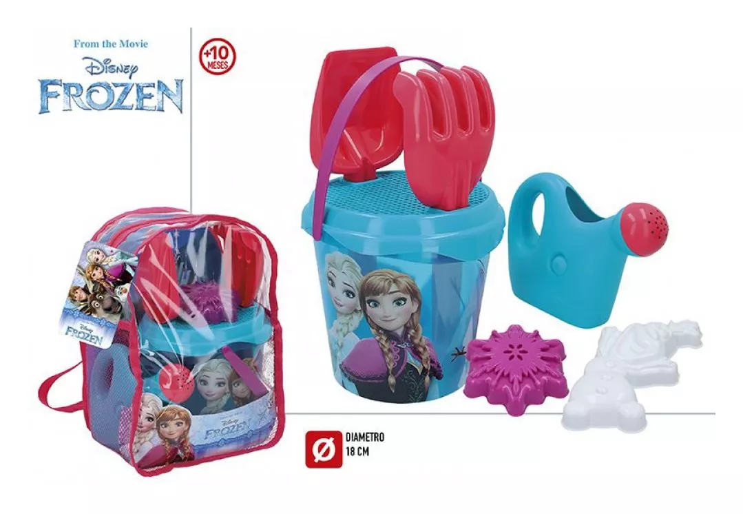 Mochila playa frozen cubo 18 cm con accesorios barato