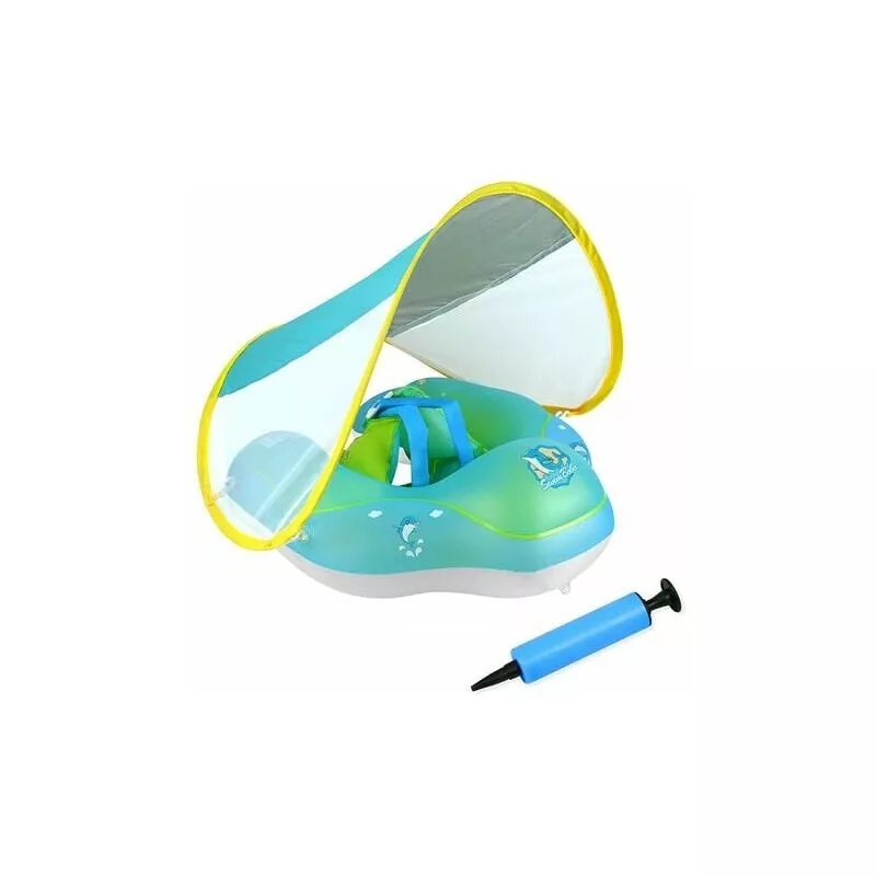 Modou - Flotador para bebé con parasol Anillo de natación inflable ajustable con bomba de aire s lylm barato