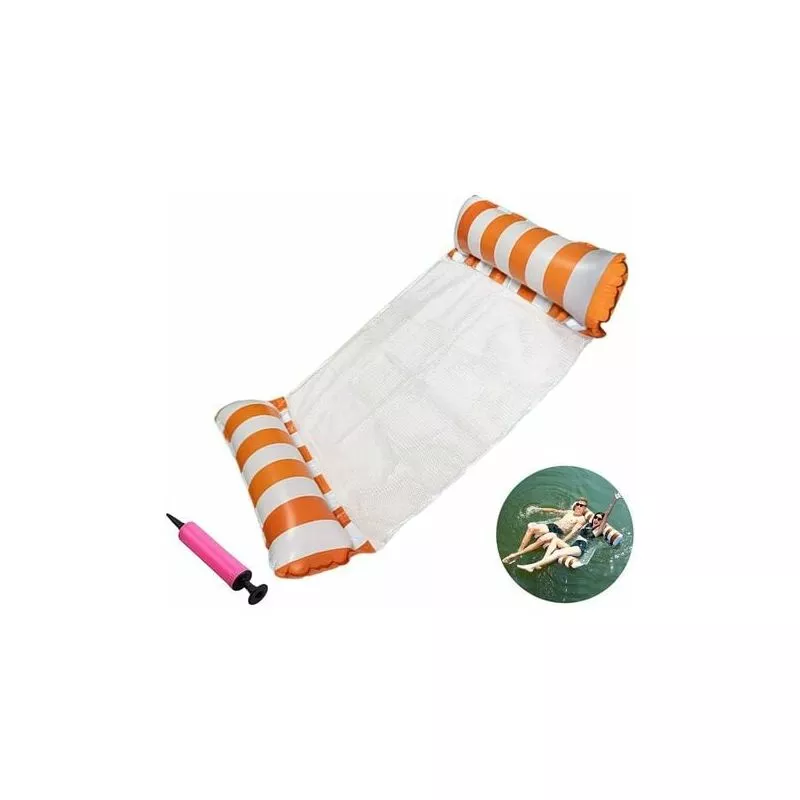 Modou - Hamaca Hinchable (Franja Naranja) 131128 cm antes de inflar cham barato