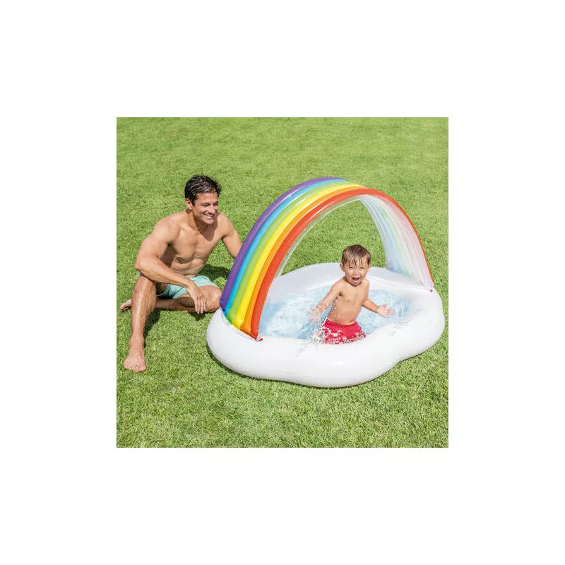 Modou - Piscina infantil hinchable lmly Intex Cloud + Rainbow 142cm x 119cm x 84cm barato