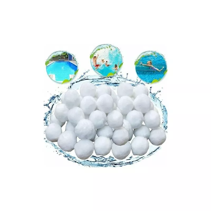 Modou - dopa 700g Bolas de filtro de piscina Bolas de filtro Medios de filtro de fibra para piscina Filtro de arena Filtrado de agua (Blanco) barato
