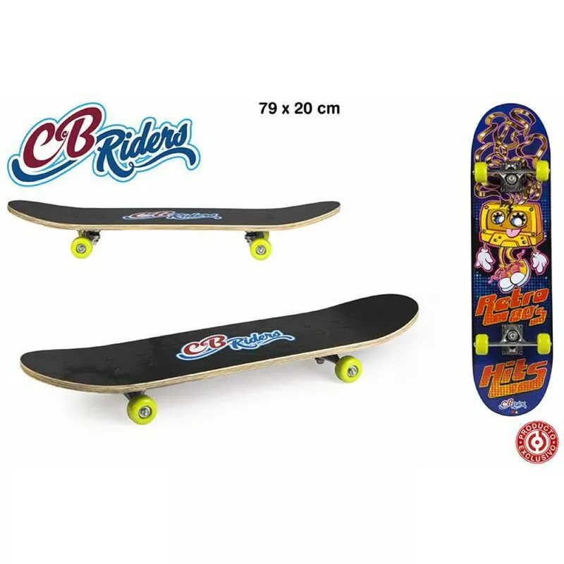Monopatín madera 79x20 cm & eje de aluminio retro hits barato
