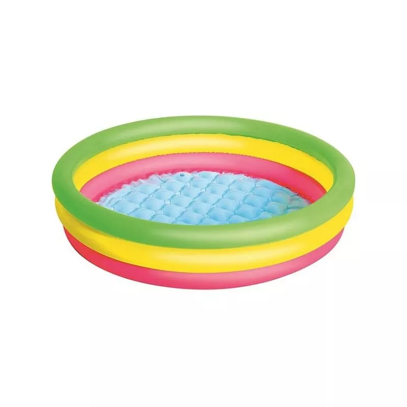 Nadador de verano con 3 anillos Rainbow con fondo inflable 102x25 cm 51104 barato