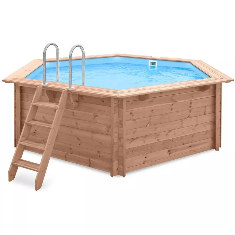 Obya - Piscina de Madera luxe hexa D.430 x 116 cm kit Completo barato