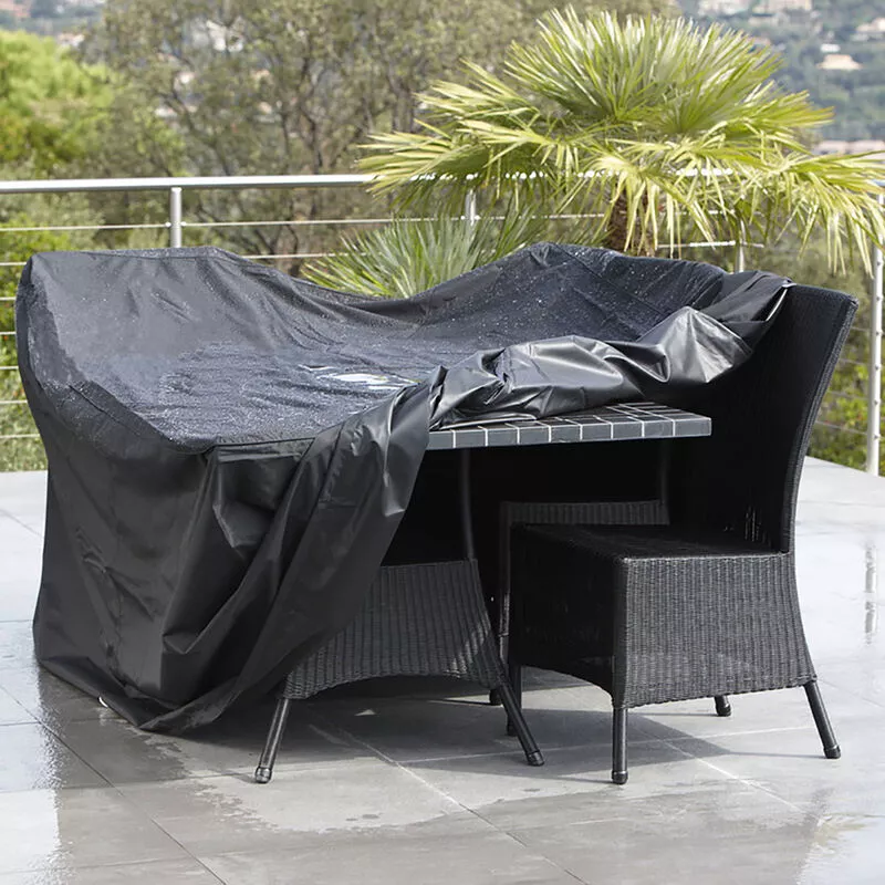 Oobest - Funda protectora para mesas y sillas Funda de muebles cubierta Cubierta de lluvia Negro 180 x 112 x65cm barato