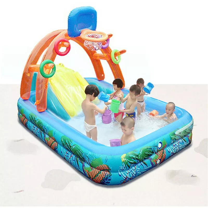 Oobest - Piscina Hinchable Infantil con cancha / tobogán para niños