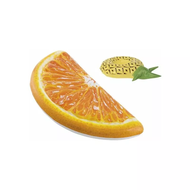 Pack Colchón de playa hinchable cuña naranja 178x85 cm - Soporte de cristal flotante modelo piña barato