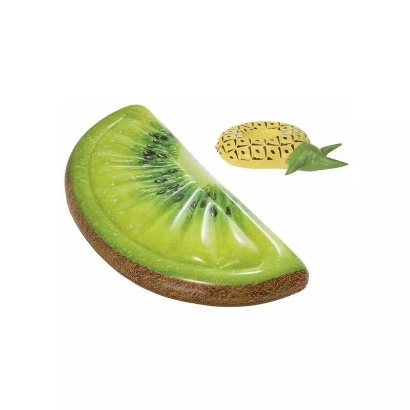 Pack Colchón de playa hinchable kiwi hinchable rodaja 178x85 cm - Soporte de cristal flotante modelo piña barato
