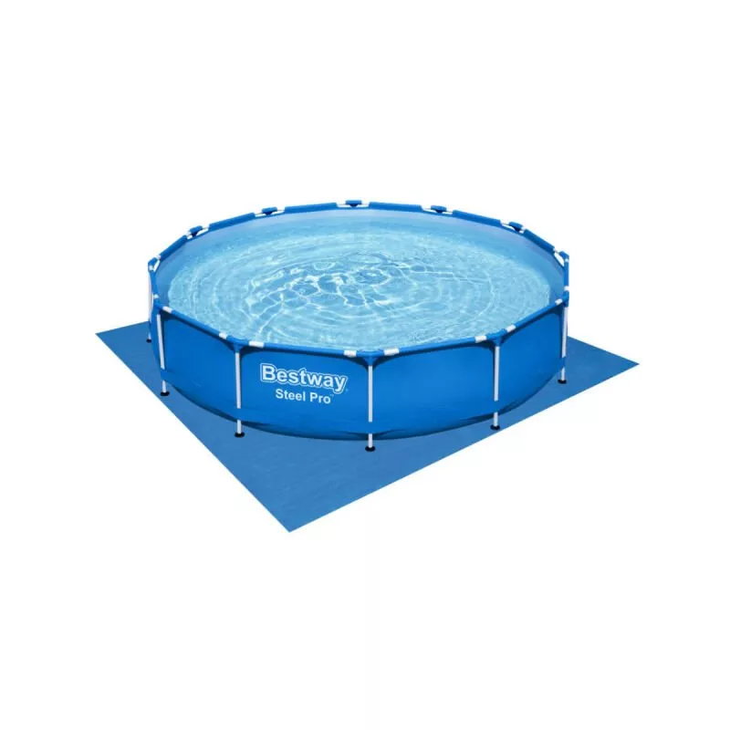 Pack Piscina de tubo redondo - Acero Pro - 366 x 76 cm - Alfombra de suelo - 366 x 366 - Bleu - Bestway barato