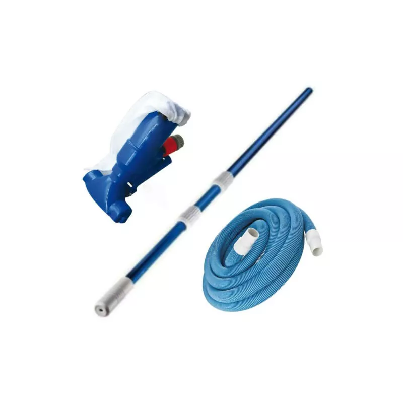 Pack de aspirador MAREVA para piscinas elevadas - Aspirador Jet Vac - Manguera flotante de 12 m - Mango telescópico - Bleu barato