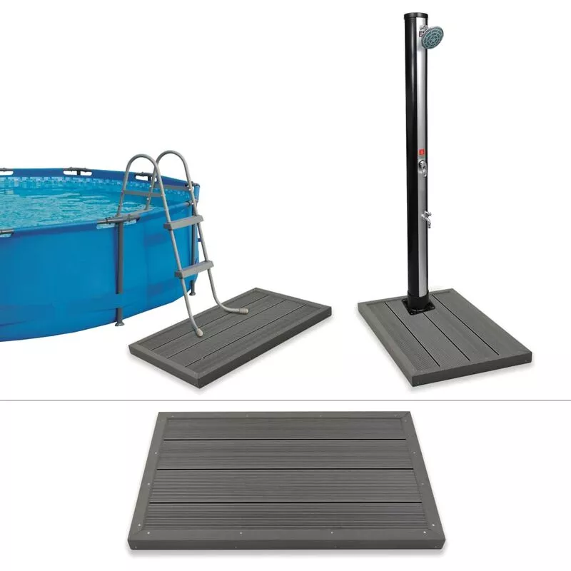 Panel de suelo para ducha solar escalera piscina WPC - Gris - Youthup barato