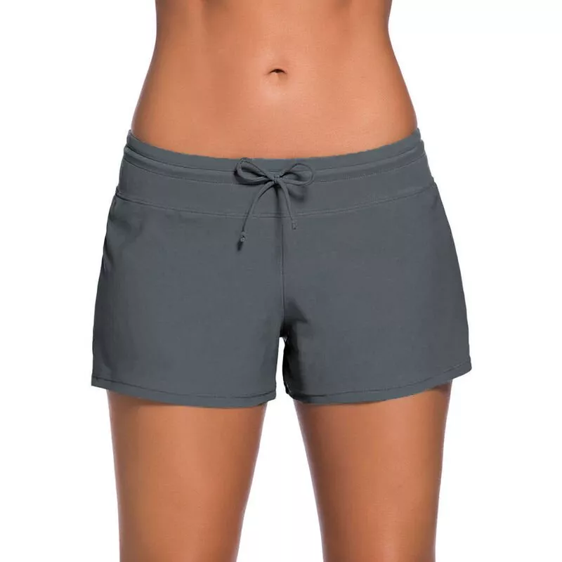 Pantalones cortos de natacion ajustables con cordon para mujer con diseno de forro breve Pantalones cortos de traje de bano para mujer