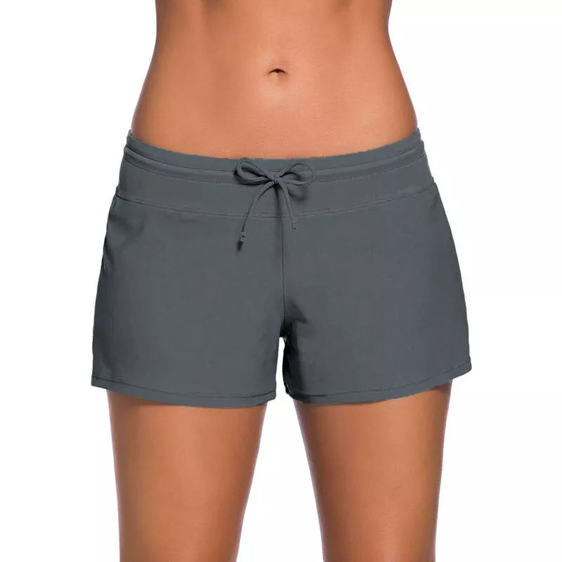 Pantalones cortos de natacion ajustables con cordon para mujer con diseno de forro breve Pantalones cortos de traje de bano para mujer