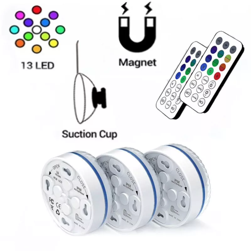 Paquete de 4 luces subacuáticas con control remoto