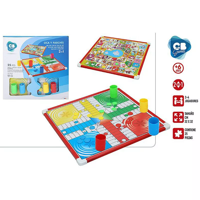 Parchís y Oca 2 en 1. Juegos de Mesa Clásicos