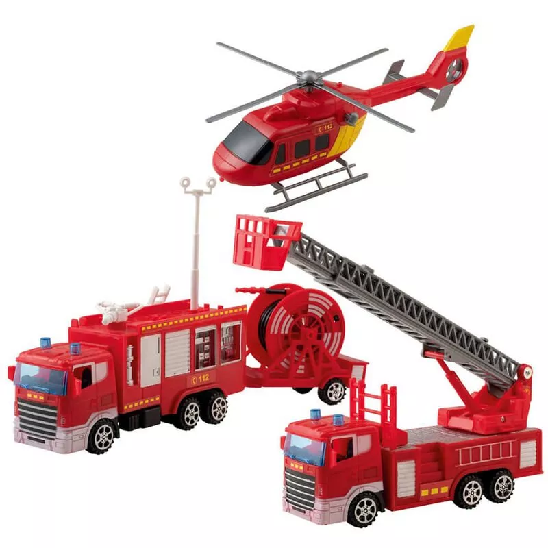 Parque de bomberos de juguete 5 piezas - Happy People barato