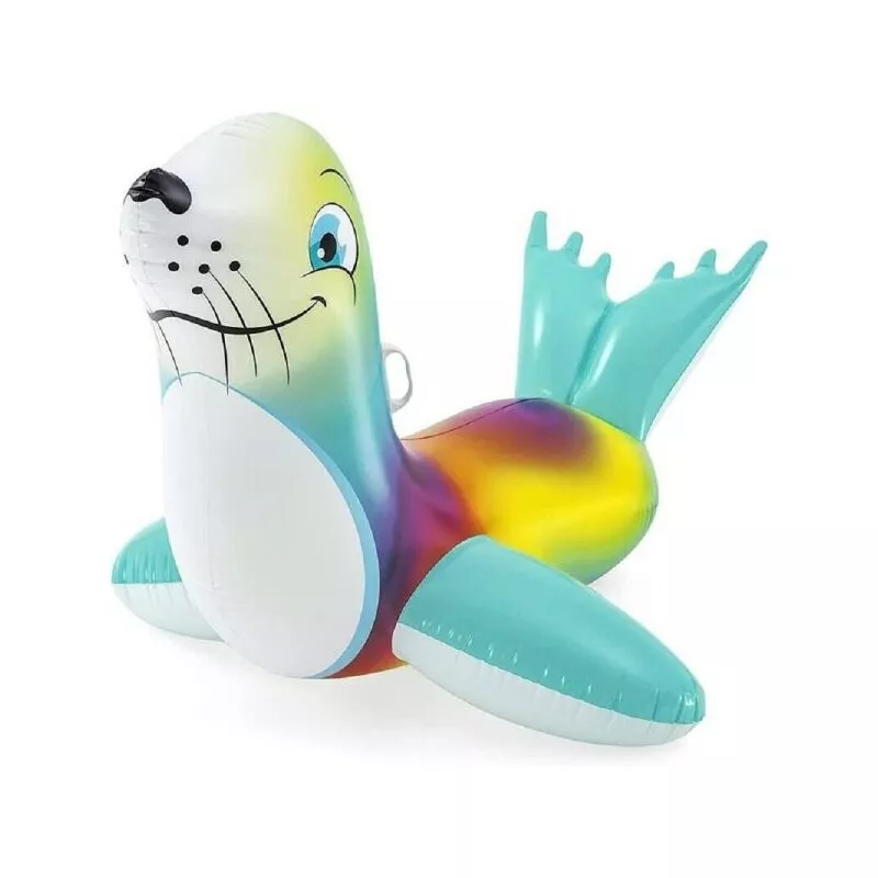 Paseo inflable en forma de foca alegre para niños 157x114cm maneja 41479 barato